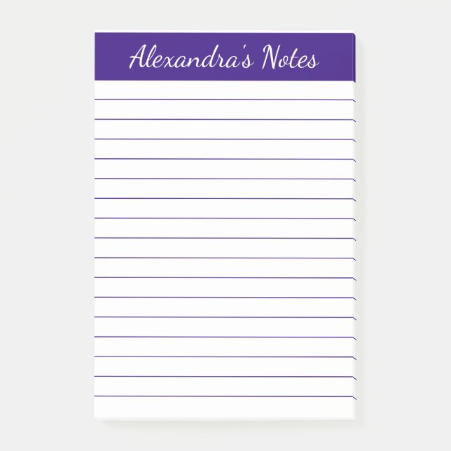 Post-it® Simple élégante, lin violet personnalisé (Devant)