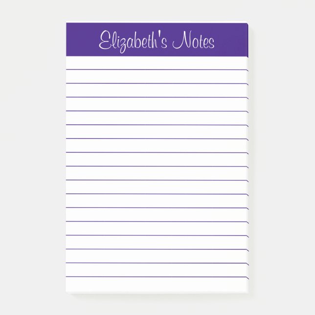 Post-it® Simple élégante, lin violet personnalisé (Devant)