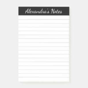 Post-it® Simple élégante Nacre Gris Noir Personnalisé