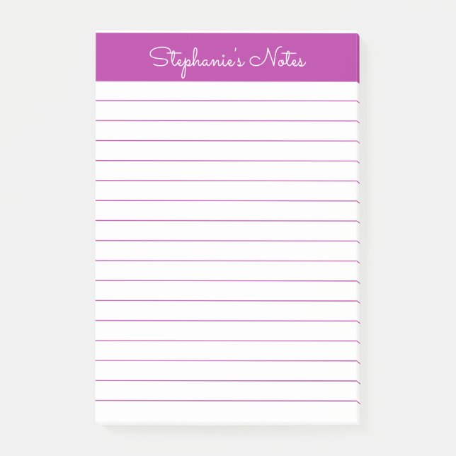 Post-it® Simple élégante rose foncé Linne personnalisé (Devant)