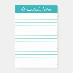Post-it® Simple élégante Turquoise Linked Personnalisé