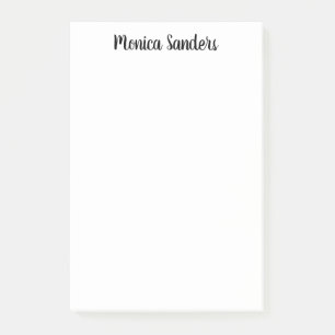 Post-it® Simple Feminine Girl Moderne Chic Script noir