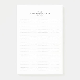 Post-it® Simple lettre initiale en deux monogrammes pointil