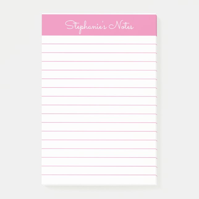 Post-it® Simple Lumineuse Rosée Personnalisée (Devant)