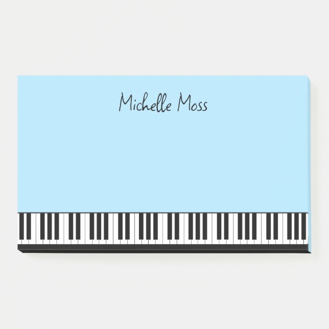 Post-it® Simple mignon musical Piano Clavier Pale Bleu (Devant)