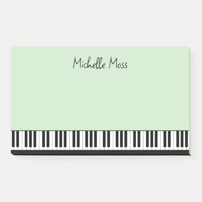 Post-it® Simple mignon Musical Piano Clavier Pale Vert (Devant)