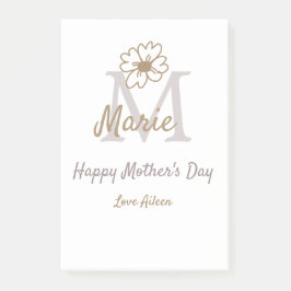 Post-it® simple minimal mother's day monogram golden gray f