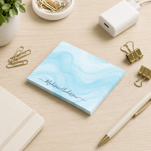 Post-it® Simple Minimaliste Aquarelle Bleu Clair Personnali