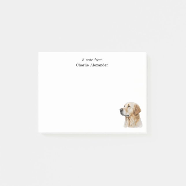 Post-it® Simple minimaliste Golden Retriever Personnalisé (Devant)