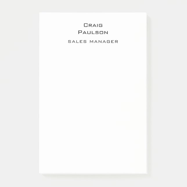 Post-it® Simple minimaliste noir et blanc classique (Devant)