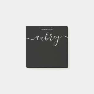 Post-it® Simple moderne nom manuscrit noir