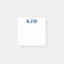Simple Monogramme Bleu Marine Postit