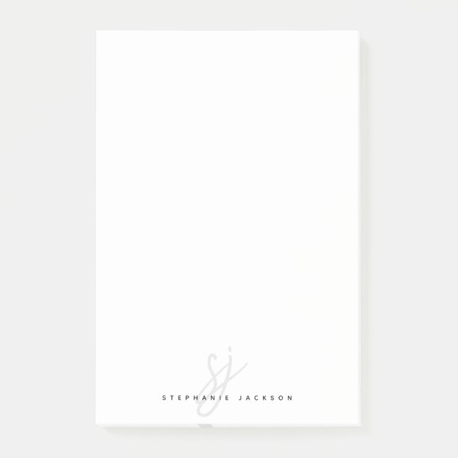 Post-it® Simple Monogramme Initiales main Lettré Script (Devant)