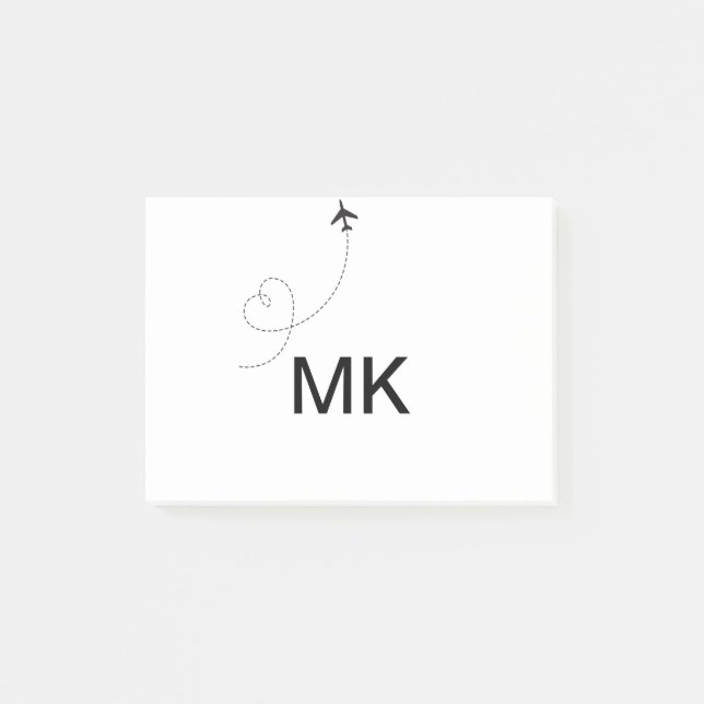 Post-it® Simple monogramme minimal ajouter le phot du plan  (Devant)