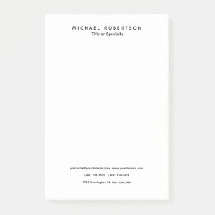 Post-it® Simple propre élégant moderne minimaliste noir bla