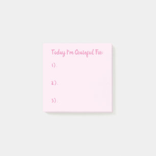 Post-it® Simple rose Aujourd'hui je suis reconnaissant pour