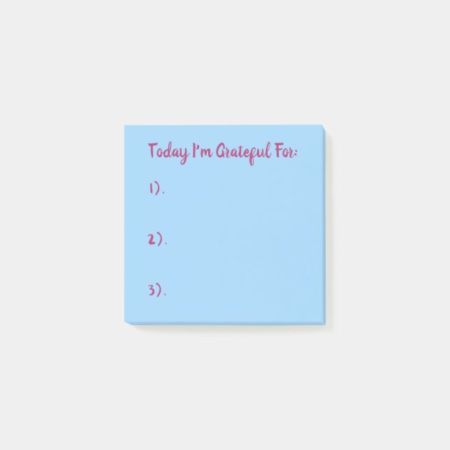 Post-it® Simple Rose Sur La Gratitude Bleue (Devant)