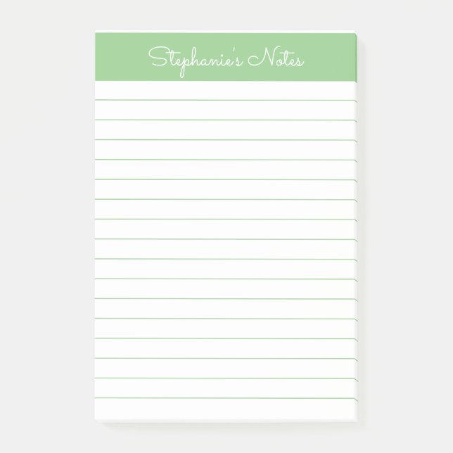 Post-it® Simple Sage Green Linked Personnalisé (Devant)