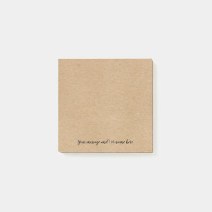 Post-it® Simple Script Papier Kraft Rustique Votre Message