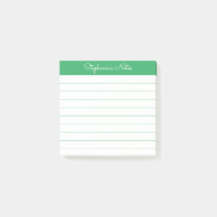 Post-it® Simplement Élégant Vert Personnalisé Ligné