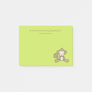 Post-it® Singe assis en bas à l'air heureux mignonne & Kawa
