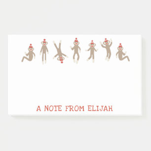 Post-it® Singe doux et idiot de chaussette personnalisé