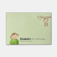 Singes Jouant et mignon anniversaire Merci