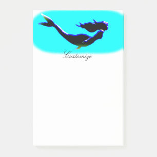 Post-it® sirène de noir de natation sous-marine