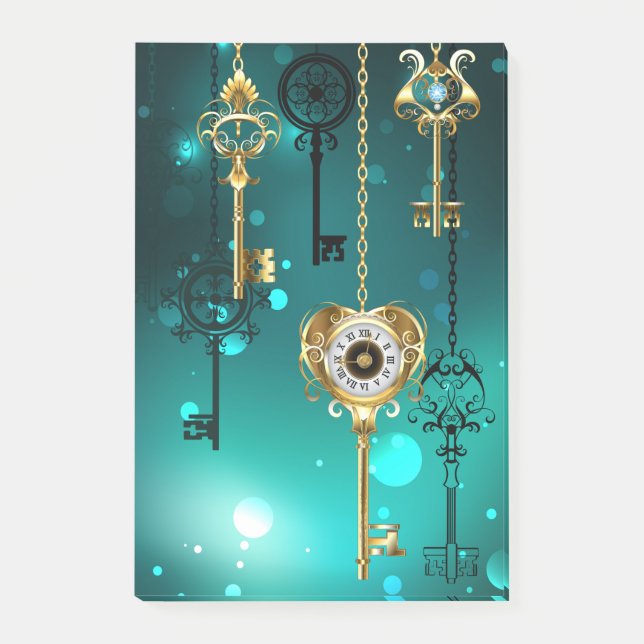 Post-it® Skeleton Keys on Green Background (Devant)