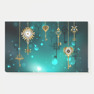 Post-it® Skeleton Keys on Green Background