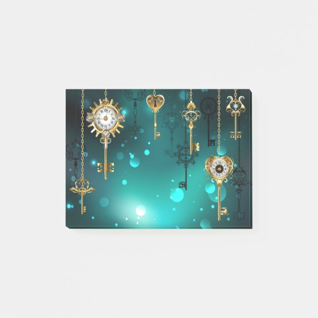 Post-it® Skeleton Keys on Green Background (Devant)