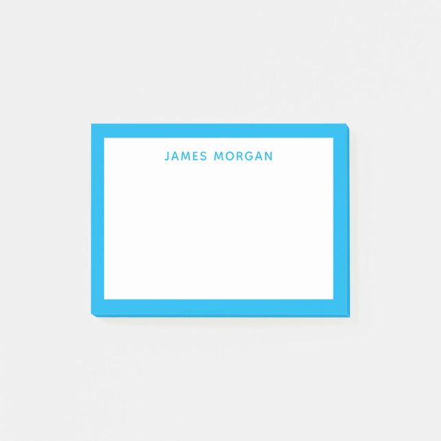 Post-it® Sky Blue Modern Name Professionnel (Devant)