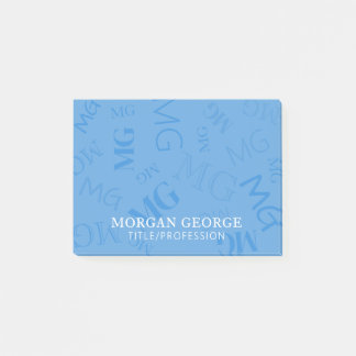 Post-it® Sky Blue Myriad of Monograms With Your Name