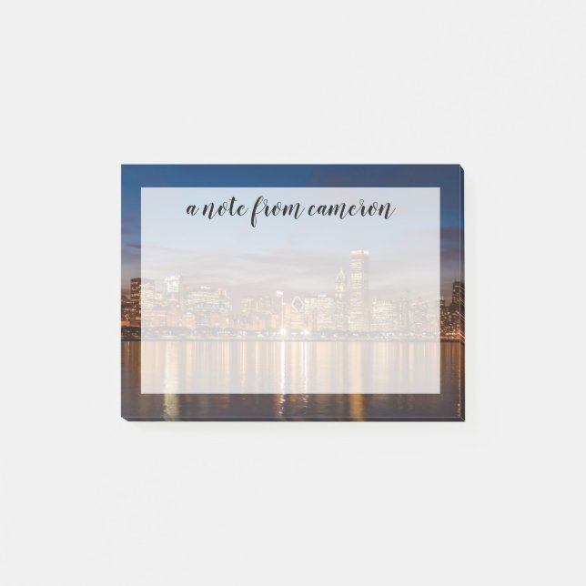 Post-it® Skyline De Chicago La Nuit (Devant)