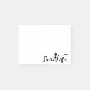 Post-it® skyline de Seattle à encre noire