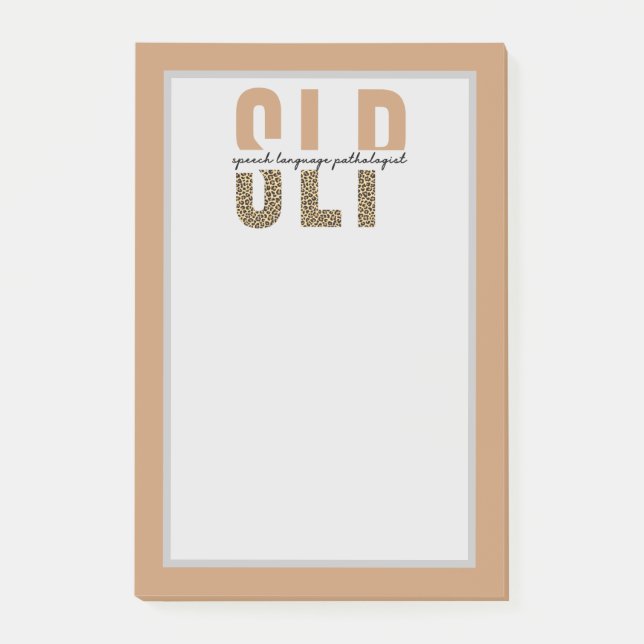 Post-it® SLP Pathologiste de la langue de parole Cheetah (Devant)