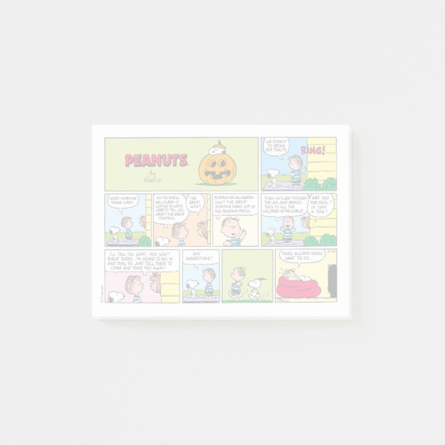Post-it® Snoopy & Linus | Les grandes nouvelles Citrouilles (Devant)
