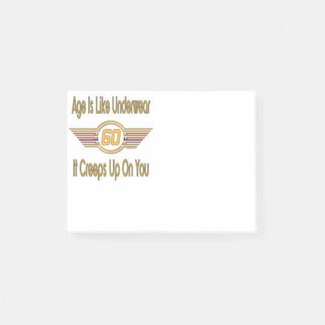 Post-it® Soixantième drôle - L'âge est comme des (Devant)