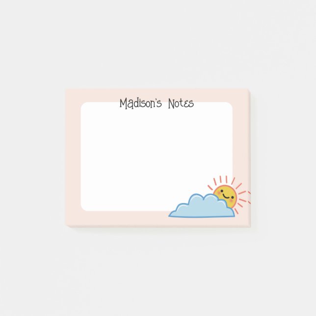 Post-it® Soleil Et Nuages Personnalisés (Devant)