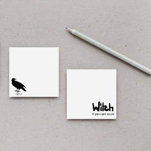 Post-it® Sorcière en encre noire écrite à la main disant