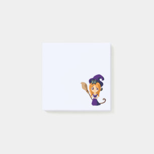 Post-it® Sorcière mignonne en Casquette violet Halloween