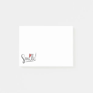 Post-it® Sourire Attitude Amour Motivation du coeur rouge