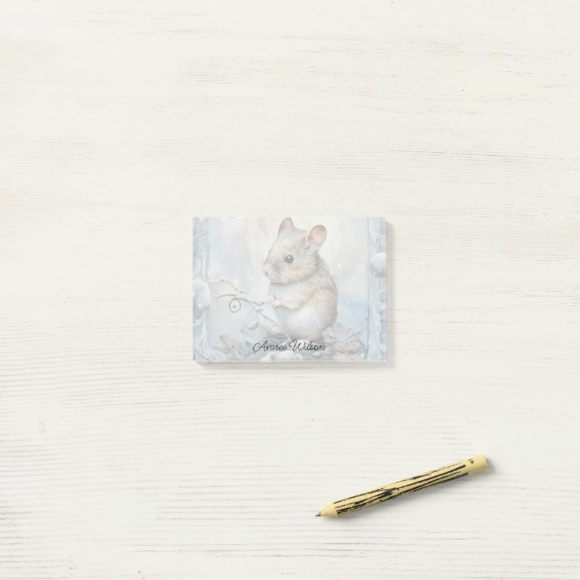 Post-it® Souris des champs (Sur un bureau)