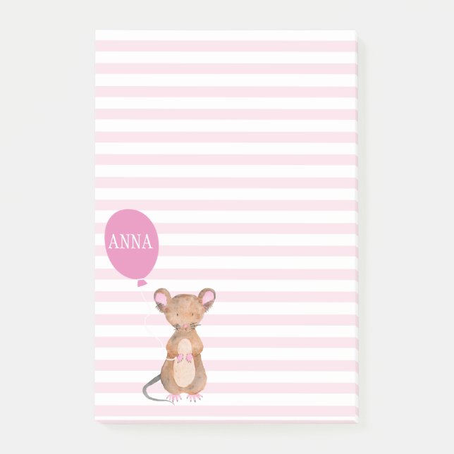 Post-it® Souris mignonne Woodland | Notes postales personna (Devant)