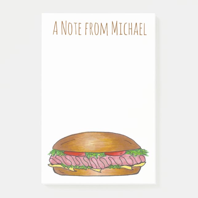 Post-it® Sous-marin personnalisé Sandwich Hoagie Poste (Devant)