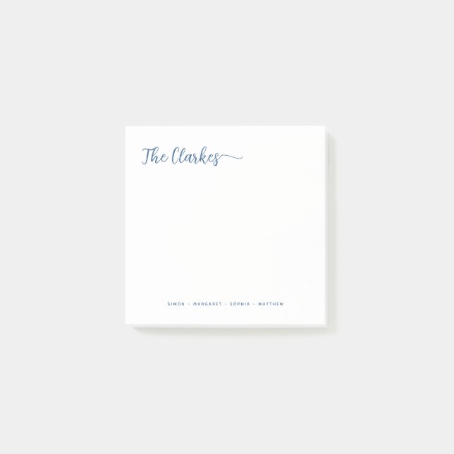 Post-it® Square Minimalist Navy Blue Family Stationery  (Devant)