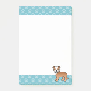 Post-it® Staffordshire Bull Terrier chien rouge et blanc