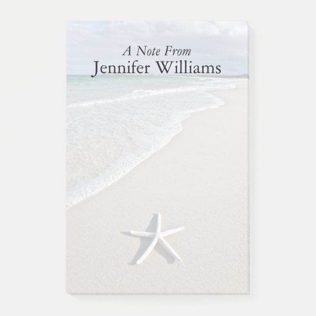Post-it® Starfish Sur Une Plage Éloignée (Devant)