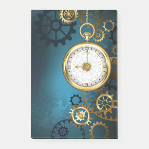 Post-it® Steampunk Arrière - plan turquoise avec Gears