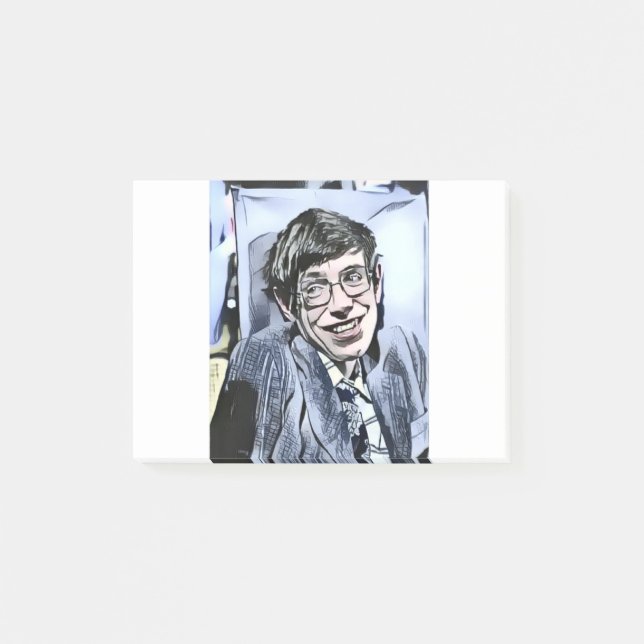 Post-it® Stephen Hawking photo. (Devant)